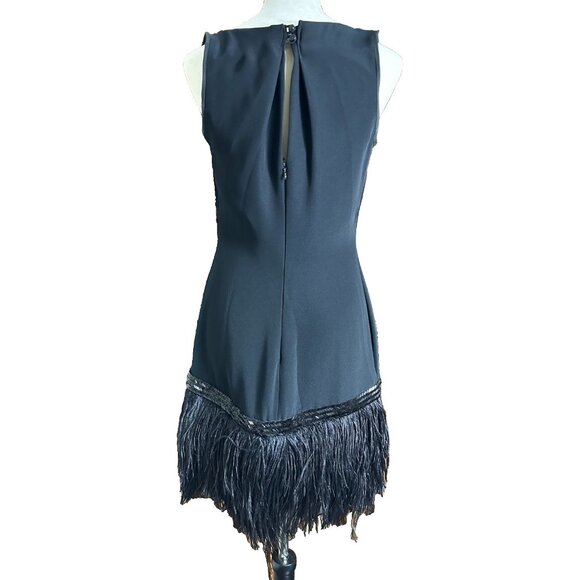 Vtg Albert Nipon Nights for Bergdorf Formal Little Black Dress Feathers READ - Picture 4 of 11